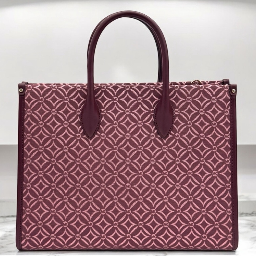 Michael Kors Medium Mirella Tote Bag - Ox Blood Multi - Picture 5 of 10